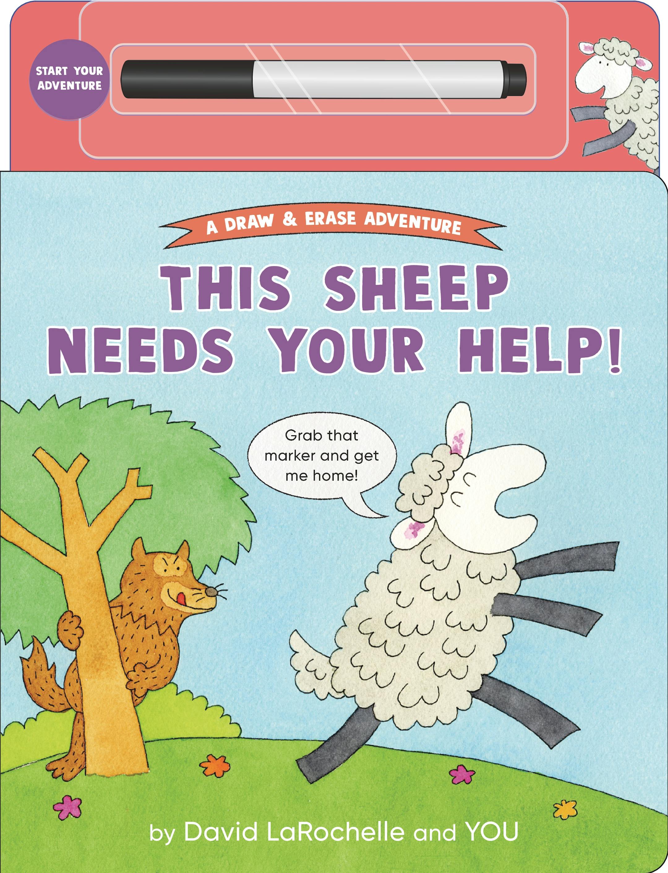 cover of This Sheep Needs Your Help! features a cartoon of a sheep on the run