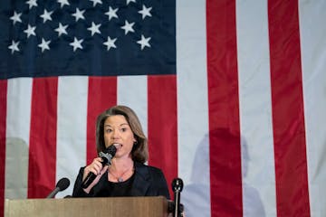 U.S. Rep. Angie Craig speaks in Eagan on election night in 2024.