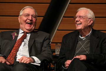 Walter Mondale with former President Jimmy Carter in 2018.